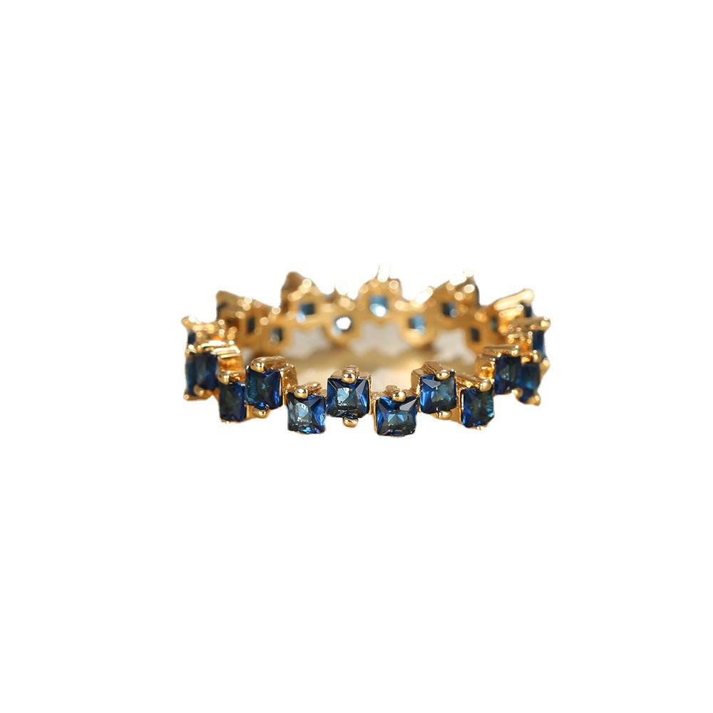 Dislocation Diamond Square Zircon Creative Gold Rings