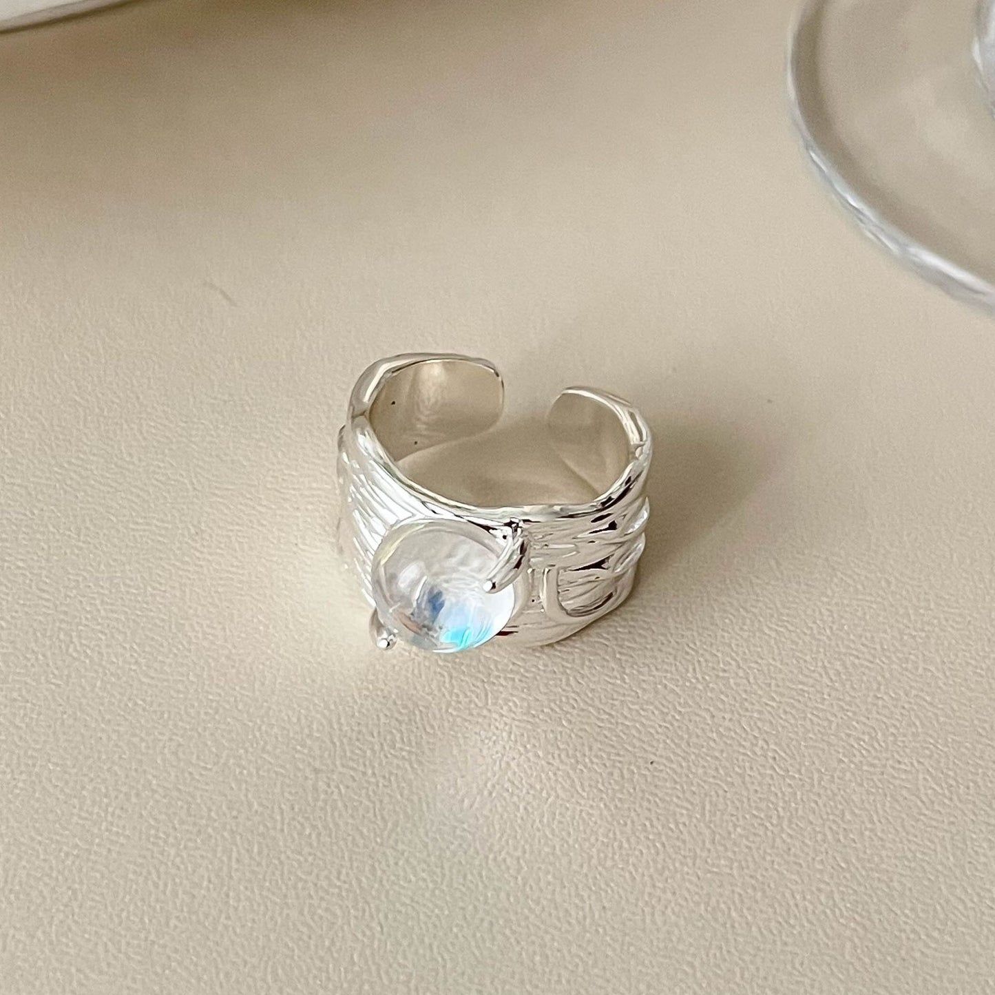 Interest Light Luxury Retro Minority Wide Personality Versatile Opening Adjustable Ring