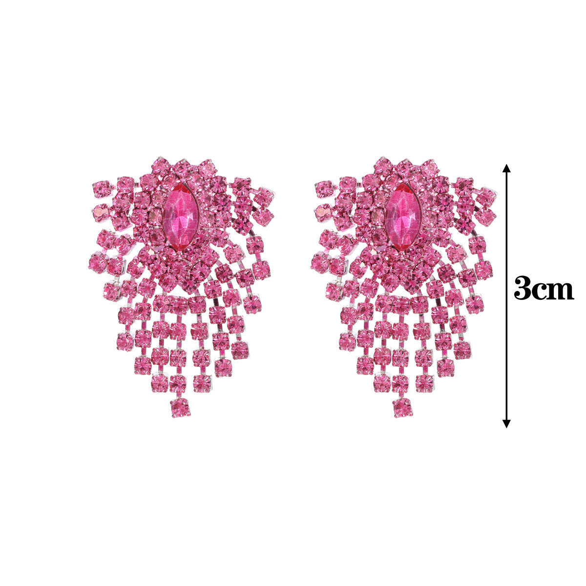 Women's Simple Personality Sparkling Full Rhinestone Tassel Earrings