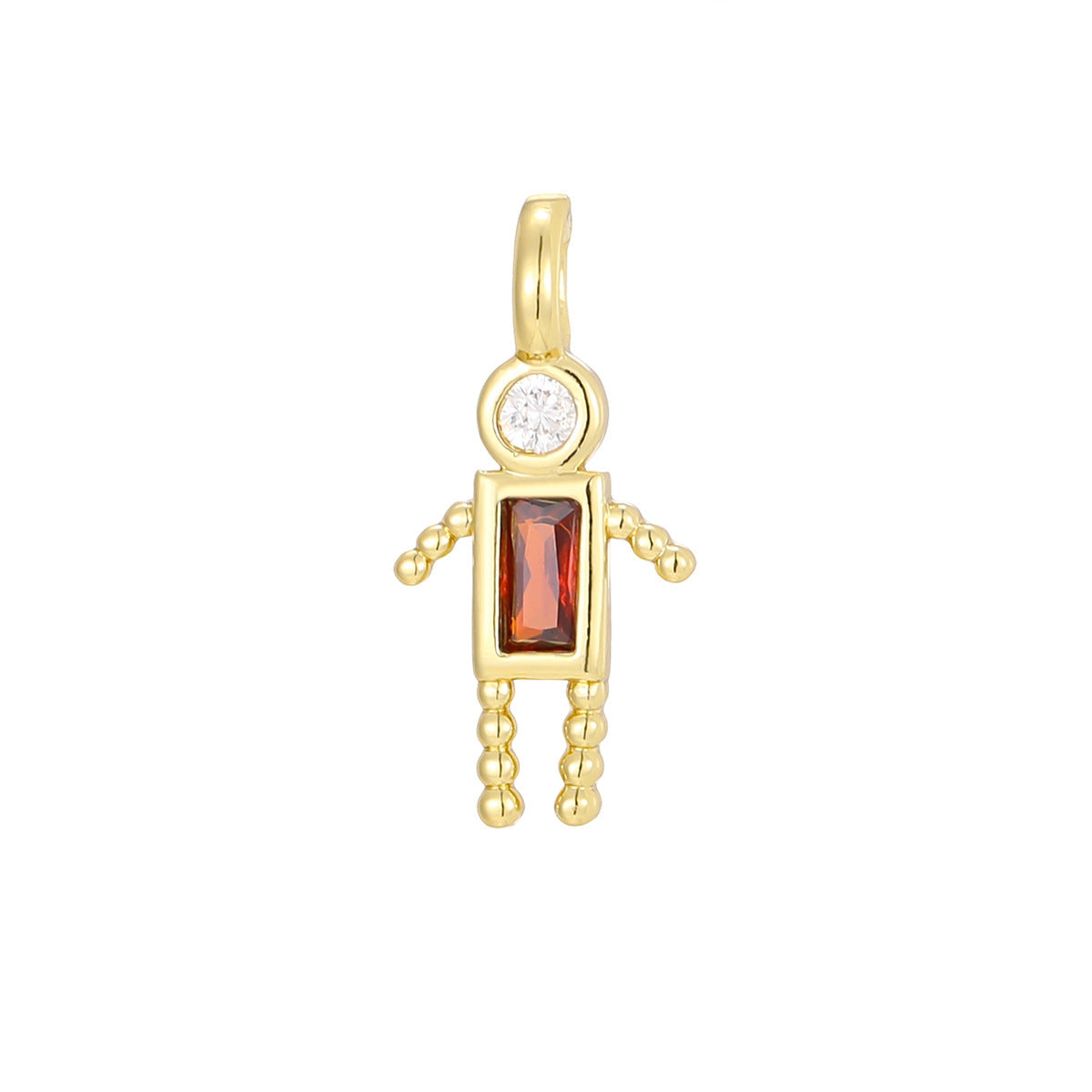 Mini For Boys Copper Plated Real Gold Micro Inlaid Zircon Pendants