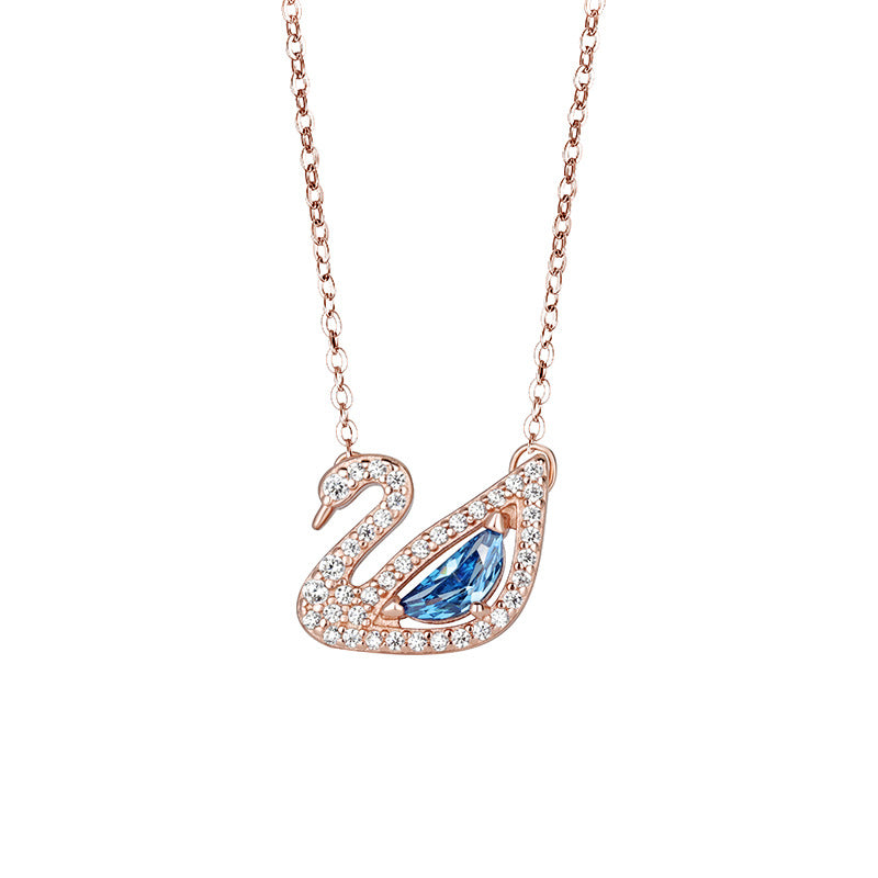 Women's Swan Inlaid Crystal Zircon Clavicle Chain Necklaces