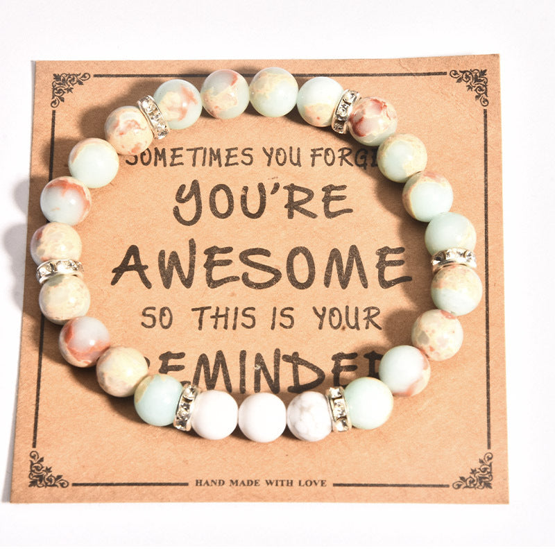 Listed Stone Pink Zebra Elastic String Imitation Bracelets