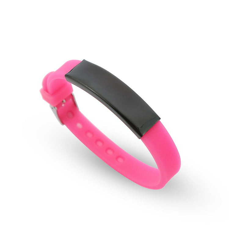 Soft Silicone Wristband Fashion Simple Couple Can Carve Writing Stainless Bracelet