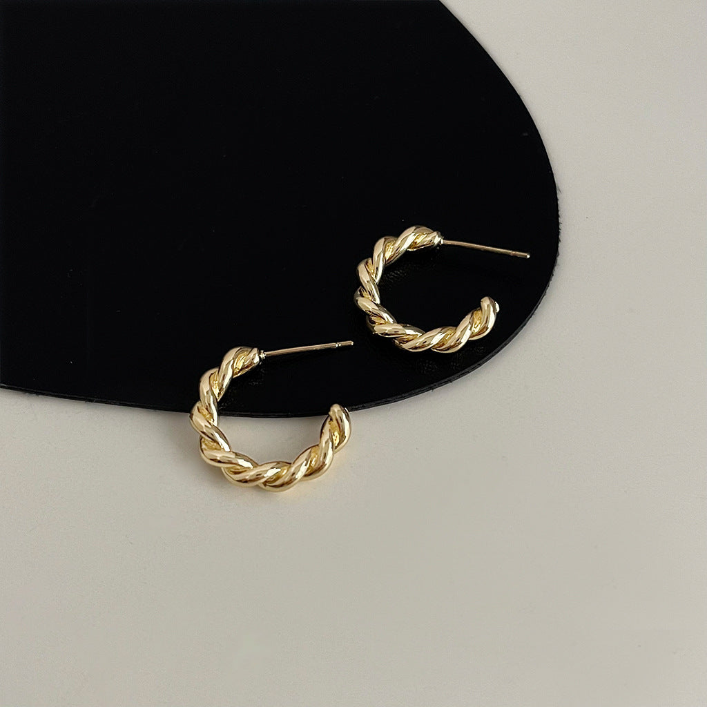 Women's Geometric Metal Exaggerated Ear Design Irregular Elegant Earrings