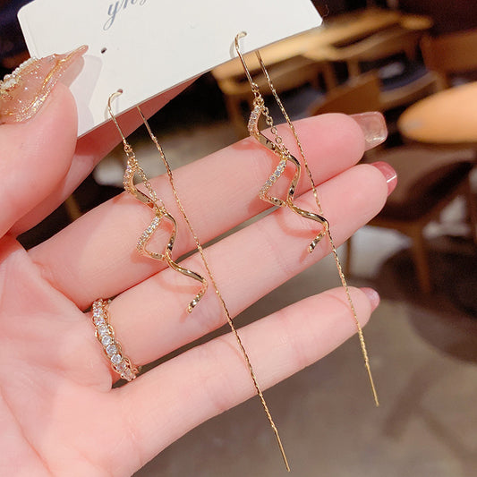 Women's Zircon Spiral Tassel Fashion Personalized Long Rings