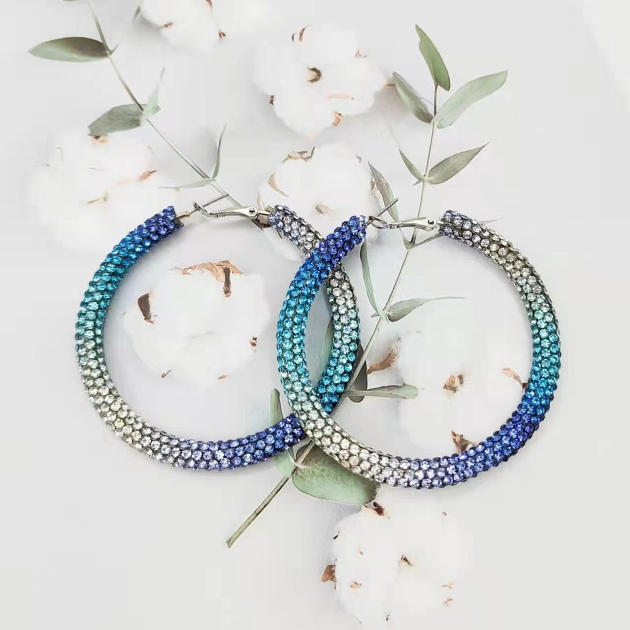 Splendid Diamond Shiny Big Circle Affordable Luxury Fashion Rhinestone Color Earrings