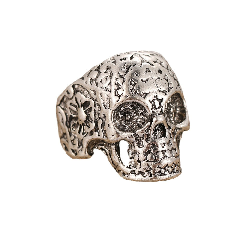 Knuckle Female Personality Rose Skull Spider Rings
