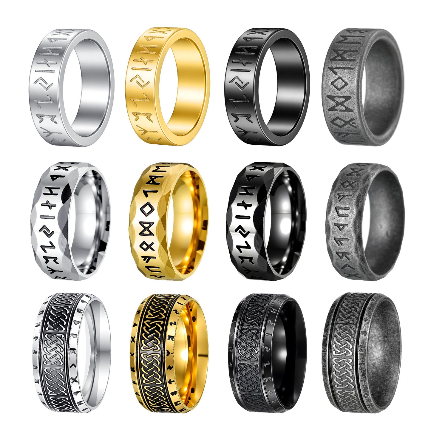 Men's Retro Multiple Pattern Daily Wear Stainless Rings