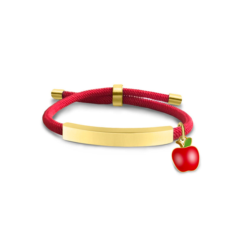 Material Red Apple Accessories Gift Lettering Bracelets