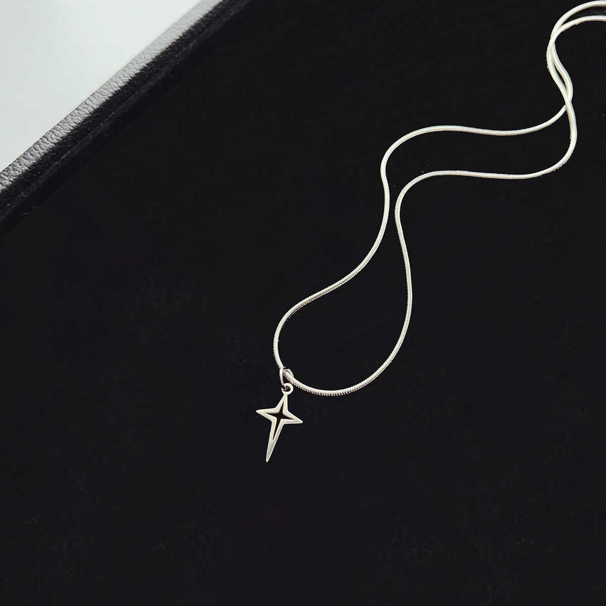 Stainless Moon Asterism Star Snake Bones Chain Necklaces