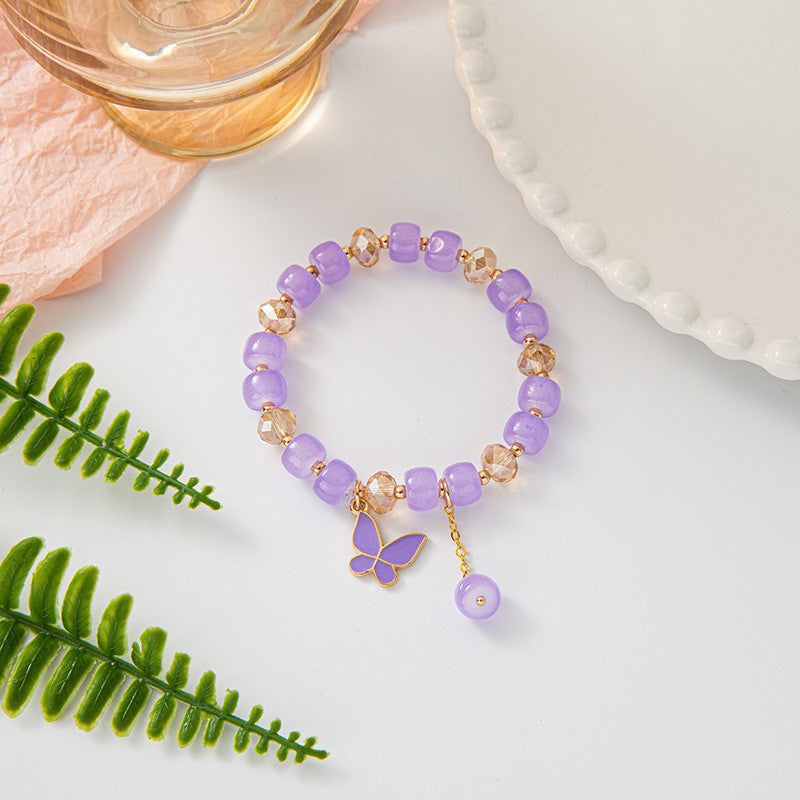 Female Aquamarine Gray Moonlight Natural Crystal Bracelet