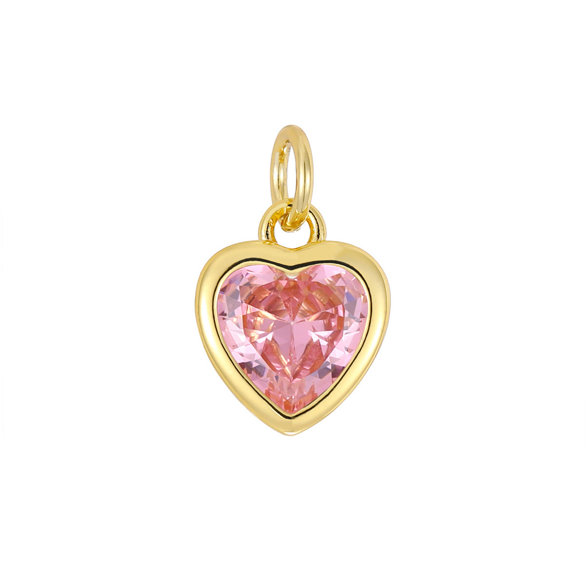 Love Gold Zircon Peach Heart Handmade High Pendants