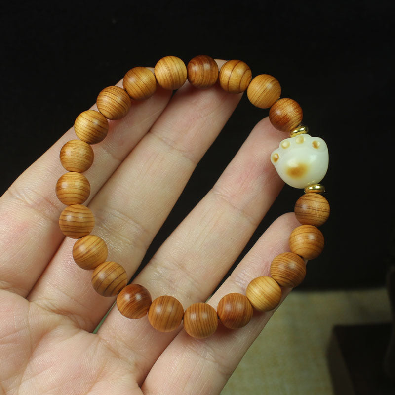 Women's & Men's Cypress Aged Charcoal Cat Paw Style Mori Bracelet