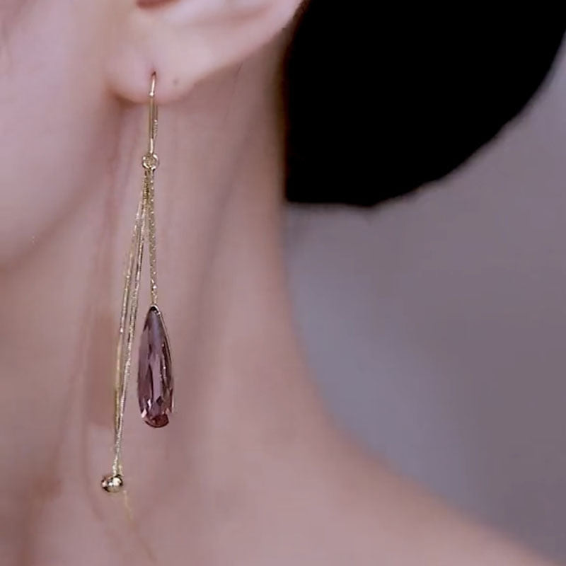 Opal Tassel Tide Chain Super Fairy Long Ear Line