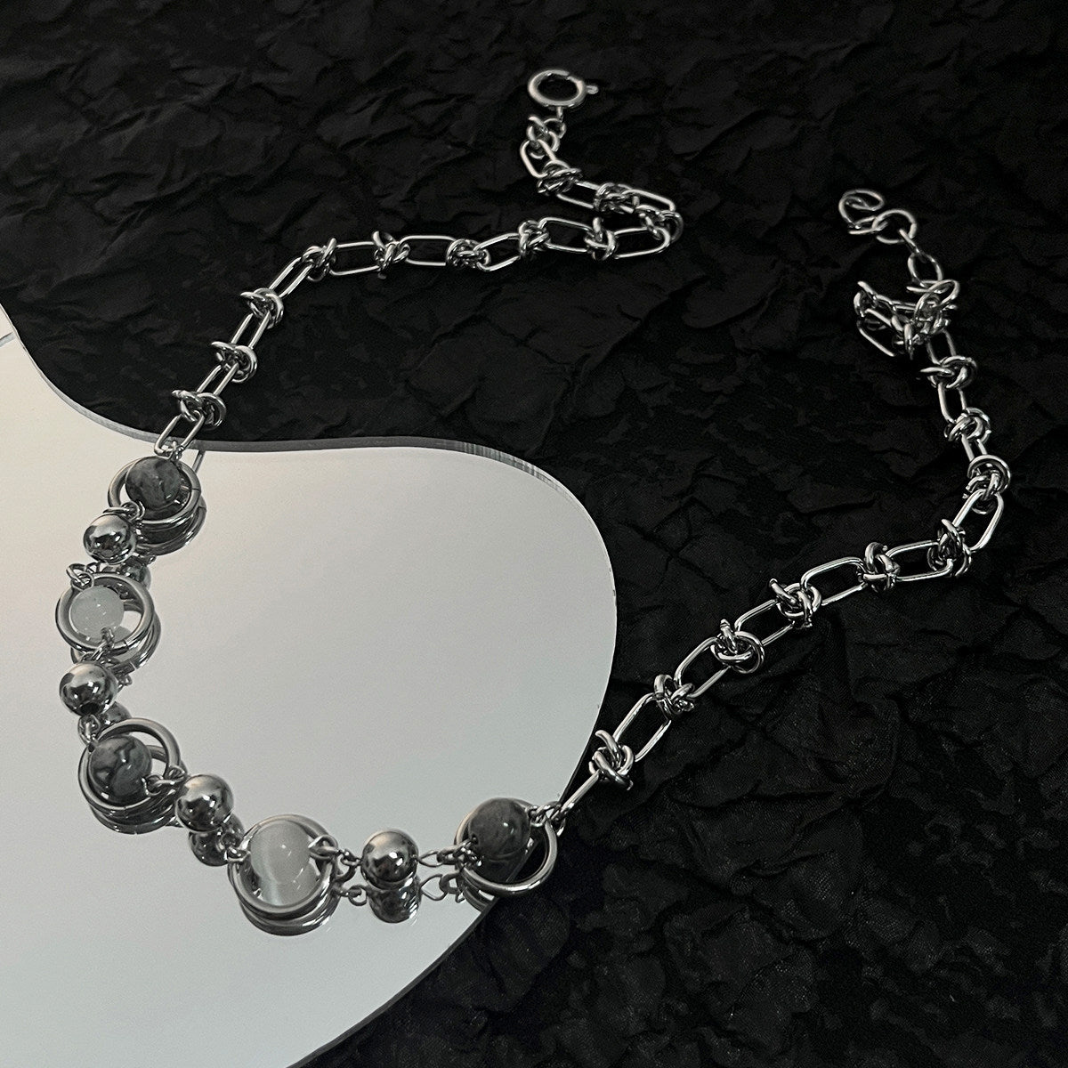Hip Hop Planet Surrounding Niche Retro Male Female Personality Clavicle Necklace