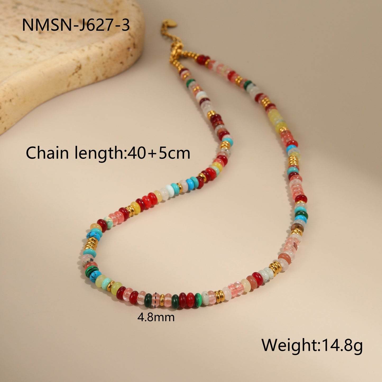 Women's Color Beads Stringed Starfish Suit Summer Necklaces