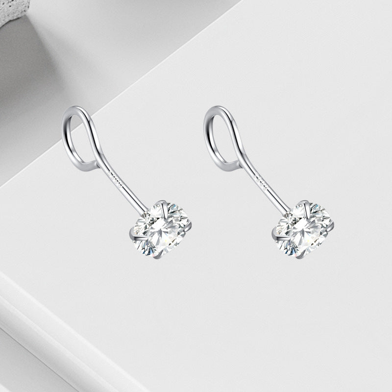 Sterling Sier Zircon Hook Female Affordable Earrings