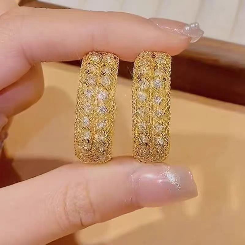 Women's Delicate Super Shining Shaped Fashionable Elegant High-grade Ear Stud Earrings