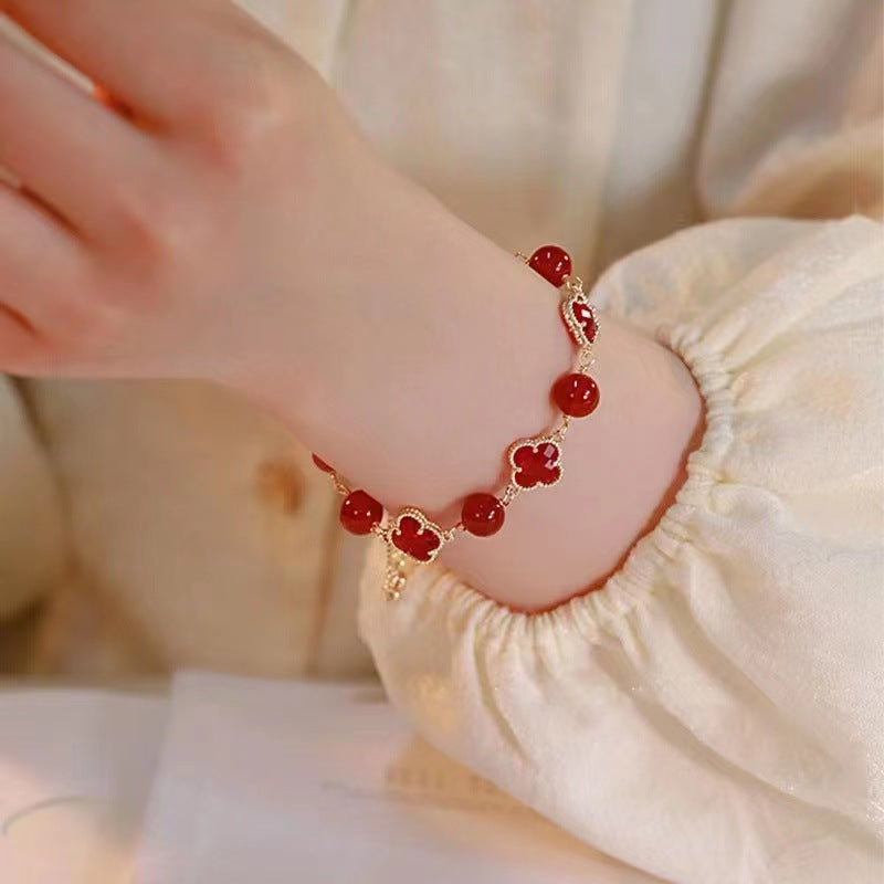 Casual Four-leaf Clover Simple Fresh Design Bracelet
