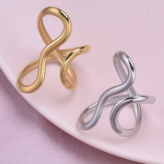 Women's Fashion Trendy Niche Personality Curved Line Rings