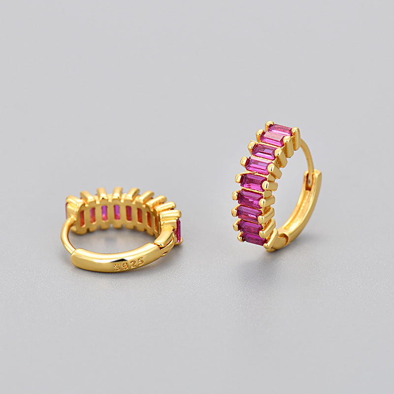 Rectangular Zircon Sweet Bohemian Affordable Luxury Earrings