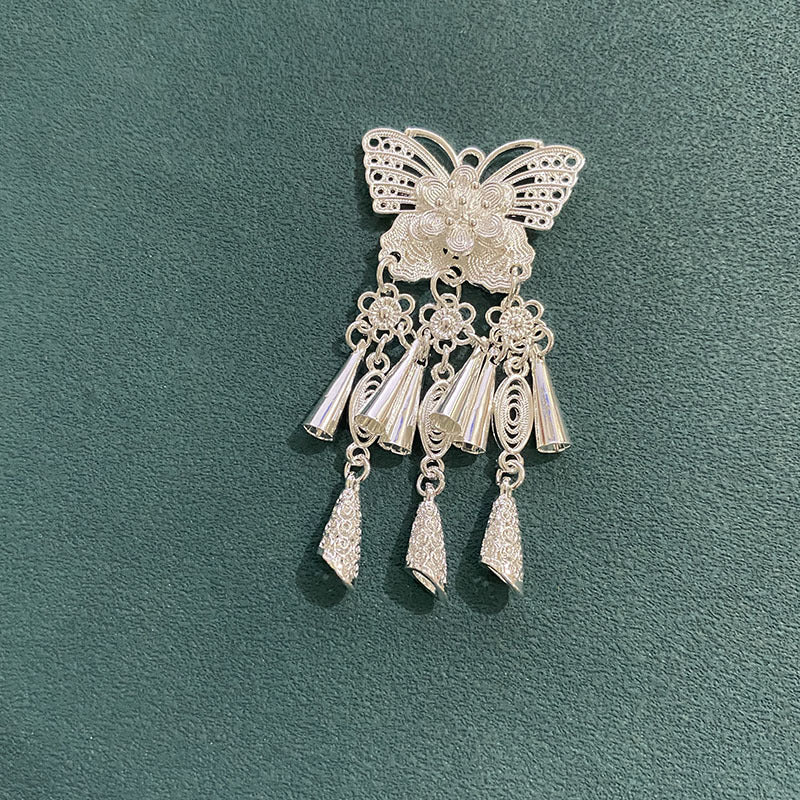 Magnets Sier Hat Butterfly Peacock Phoenix Earrings