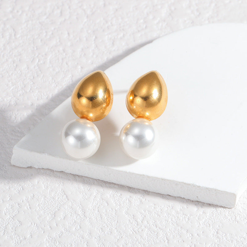 Market French Retro Pearl Small Exquisite Earrings