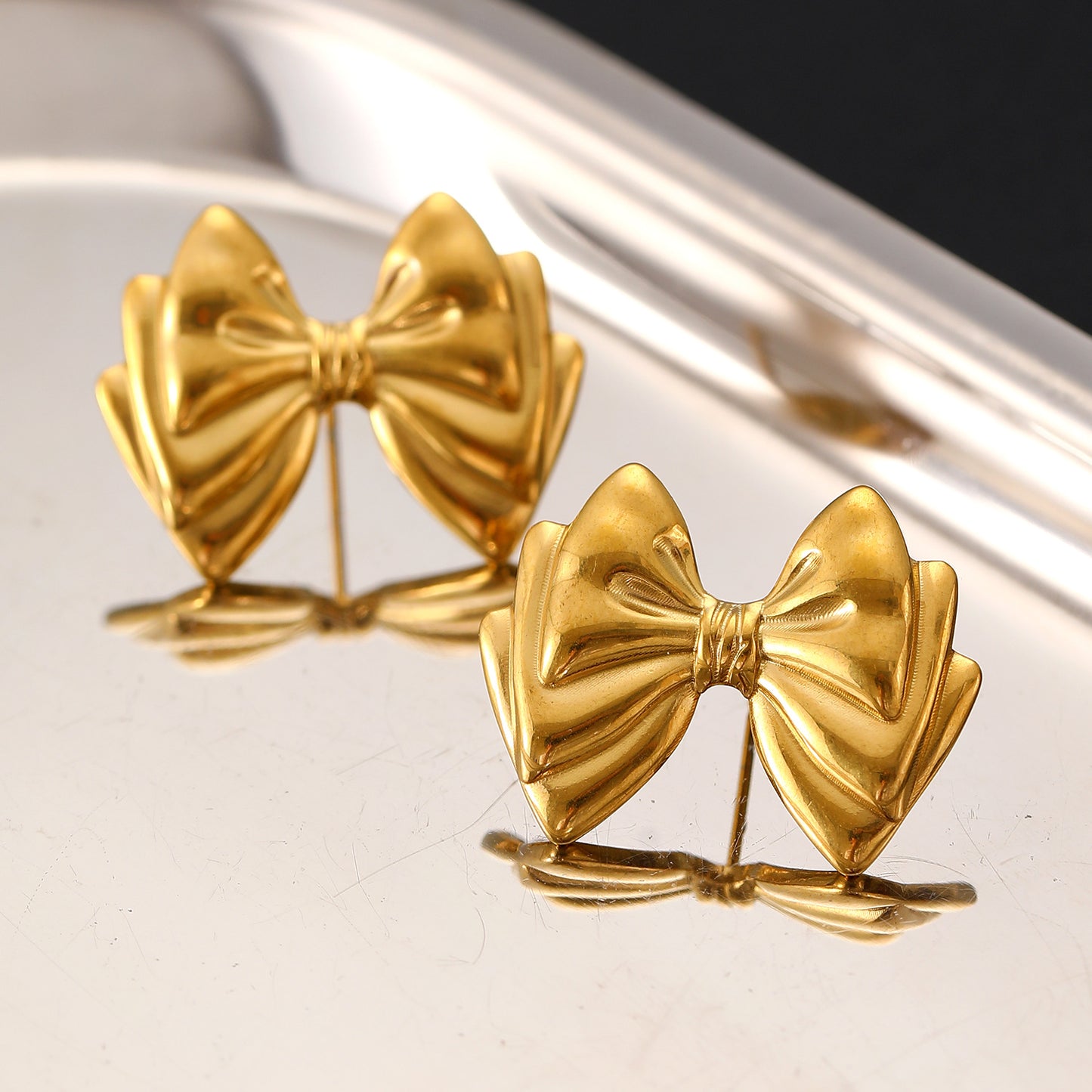 Women's Bow Stainless Steel Light Luxury High-grade Earrings