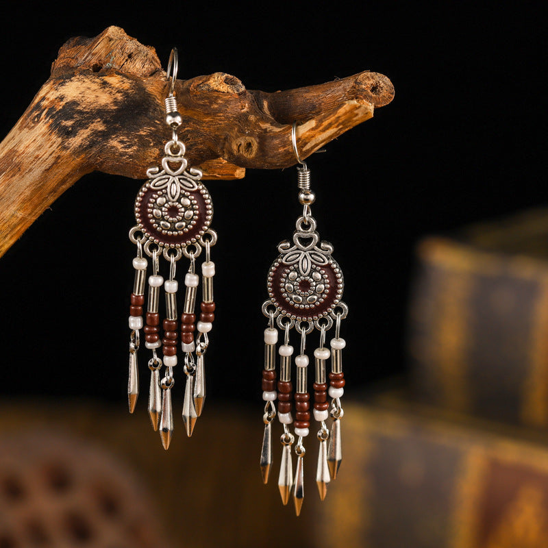 Chinese Style Beaded Personalized Ethnic Bohemian Earrings