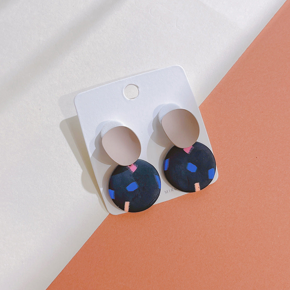 Women's Polymer Clay Small Cute Geometric Pattern Earrings