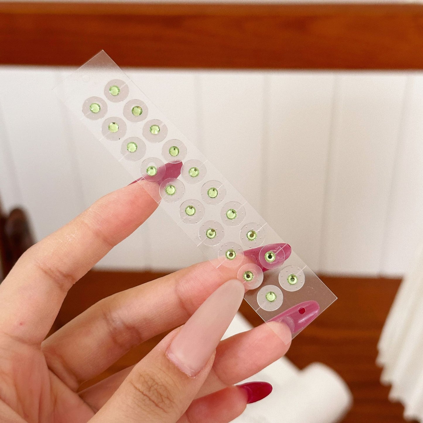 Fashion Auricular Point Sticker Crystal Ear Patch Bead Massage Stress Earrings