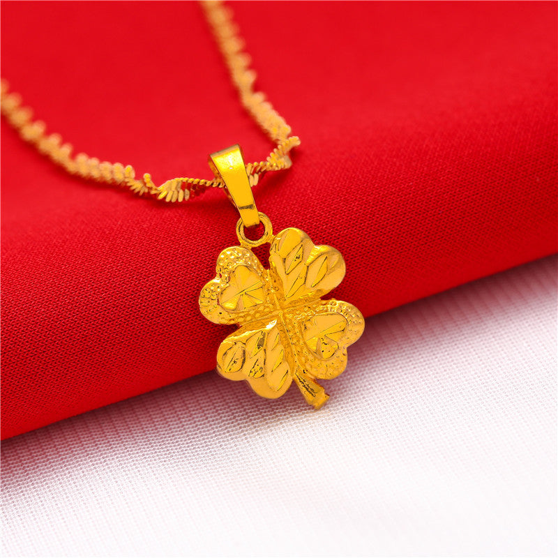 Women's Box Chain Packaging Flower Water Ripple Necklaces