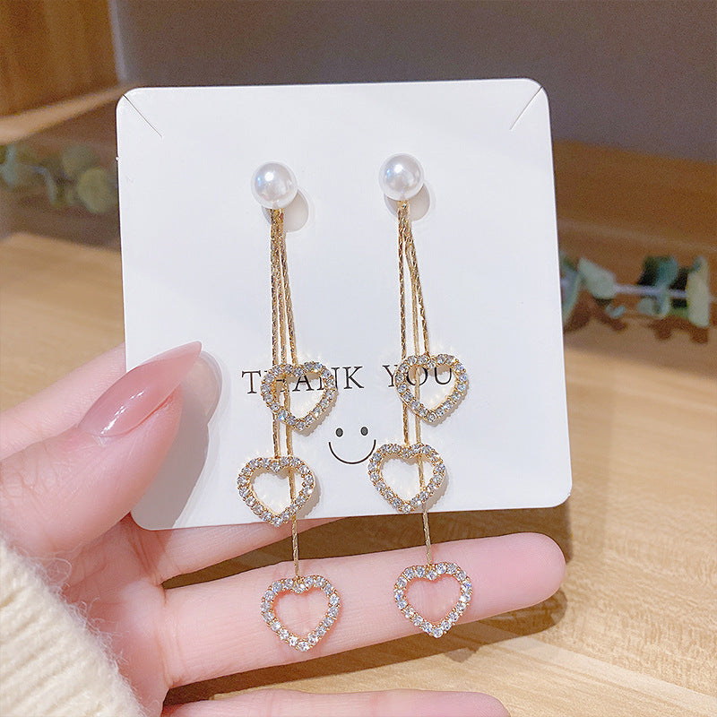 Needle Pearl High Sense Sweet Niche Earrings