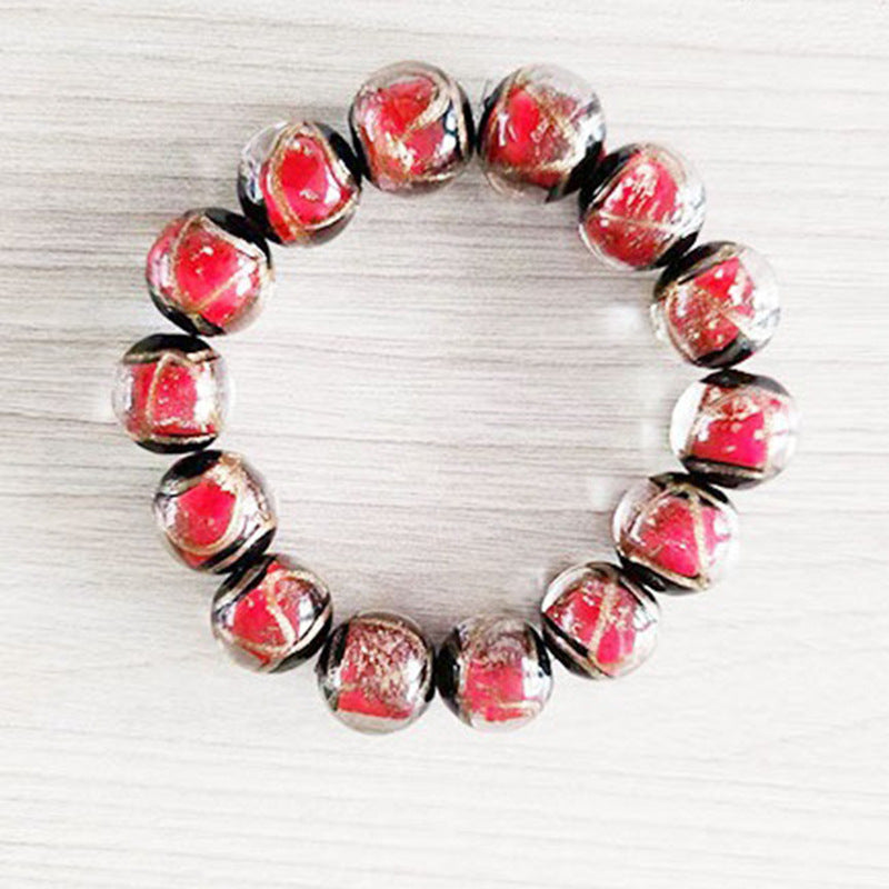Style Fragrant Gray Colored Glaze Five Elements Lucky Swallowing Gold Bracelet