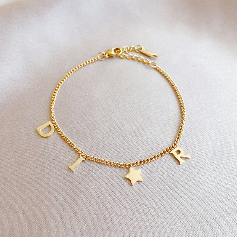 Fashion Creative Letters Simple Retro Metal Bracelets
