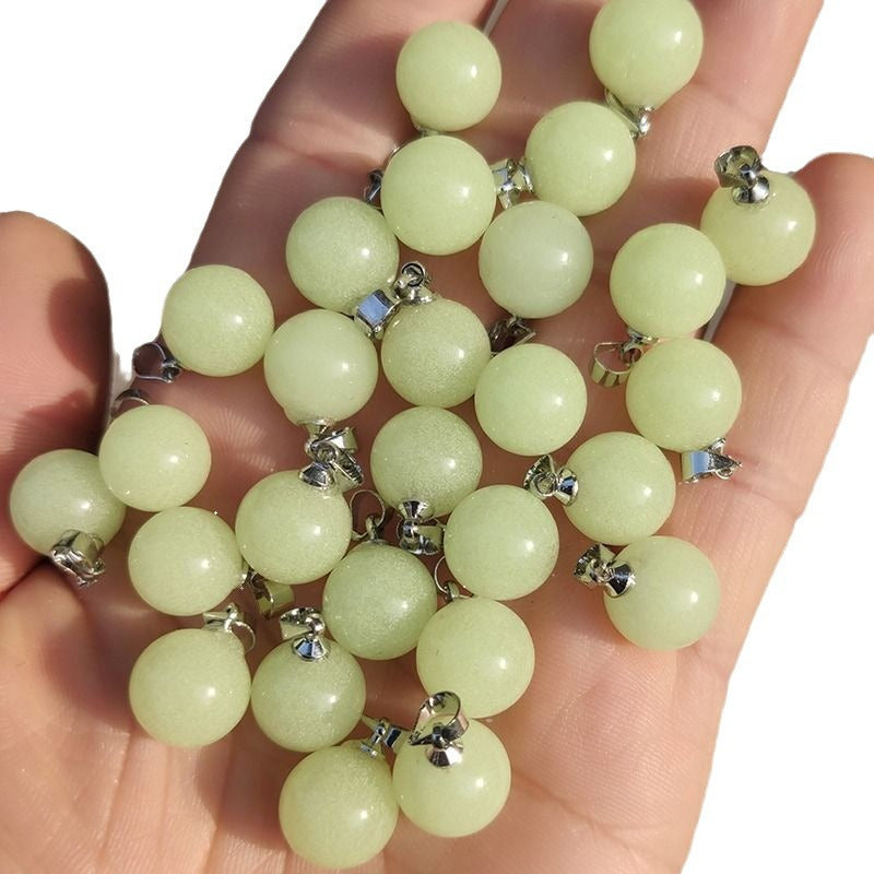 Round Beads Pearl Ornament Handmade Fluorescent Pendants