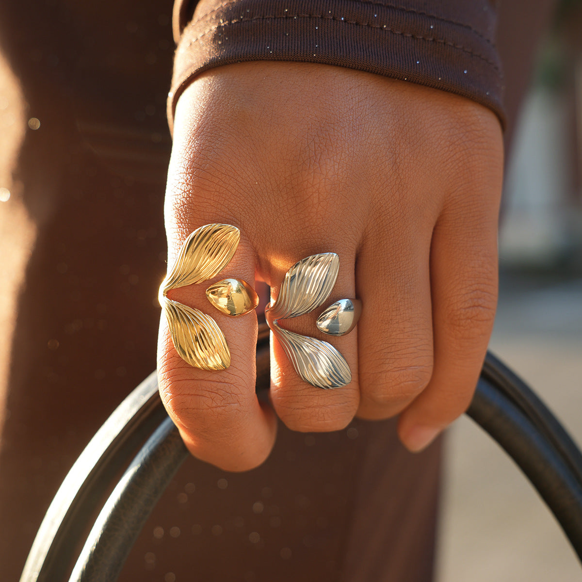Niche High Sense Packaging Female Brushed Design Ring