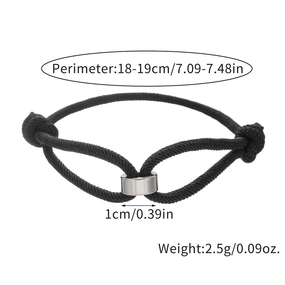 Men's Milan Rope Sliding Adjustable Braided Winding Chain Stainless Bracelets