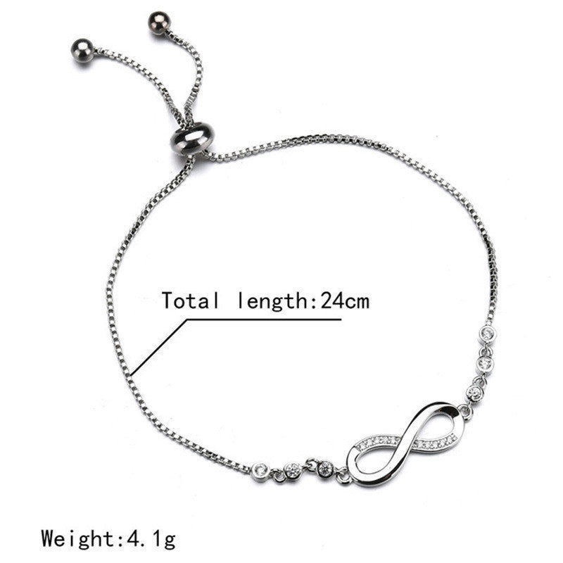 Women's Geometric Infinite Loop Simple Fashion Crystal Bracelet