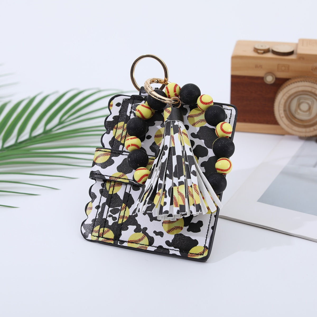 Sports Wooden Bead Card Holder Document Bracelets