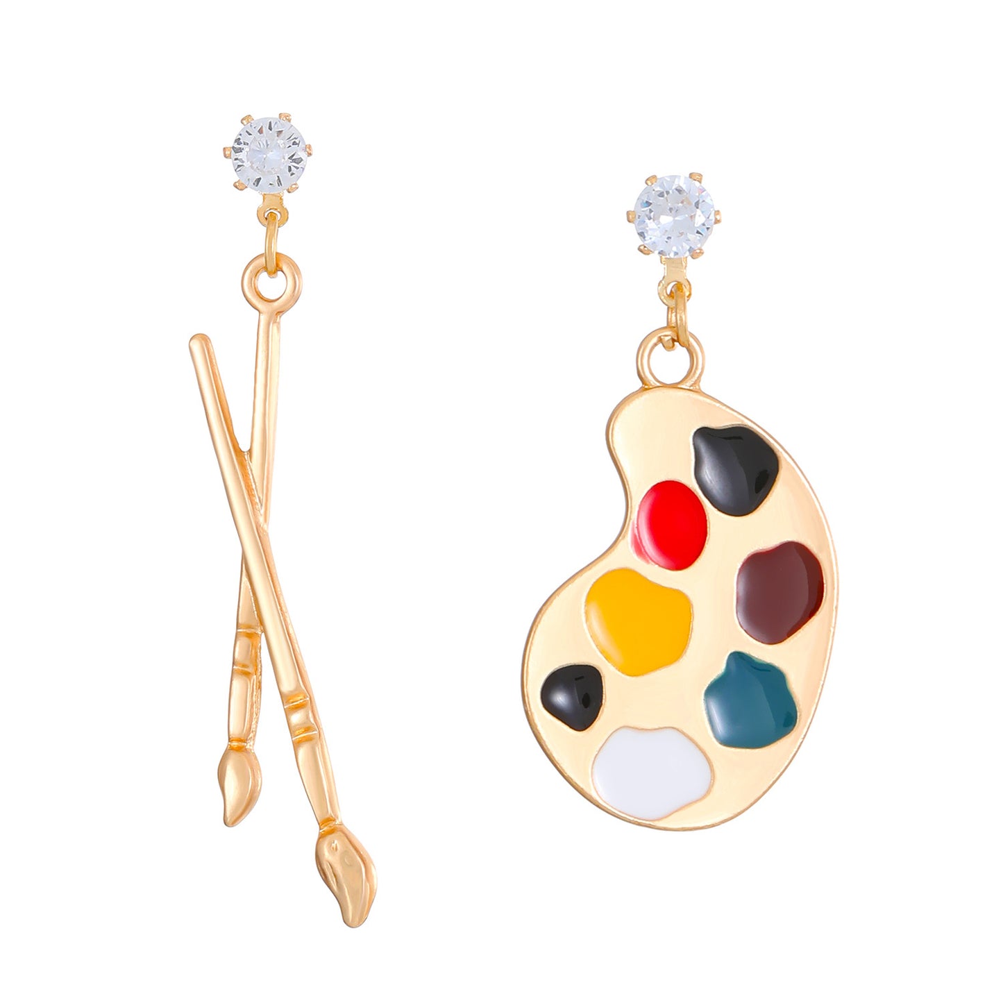 Irregular Color Matching Pearl French Entry Earrings