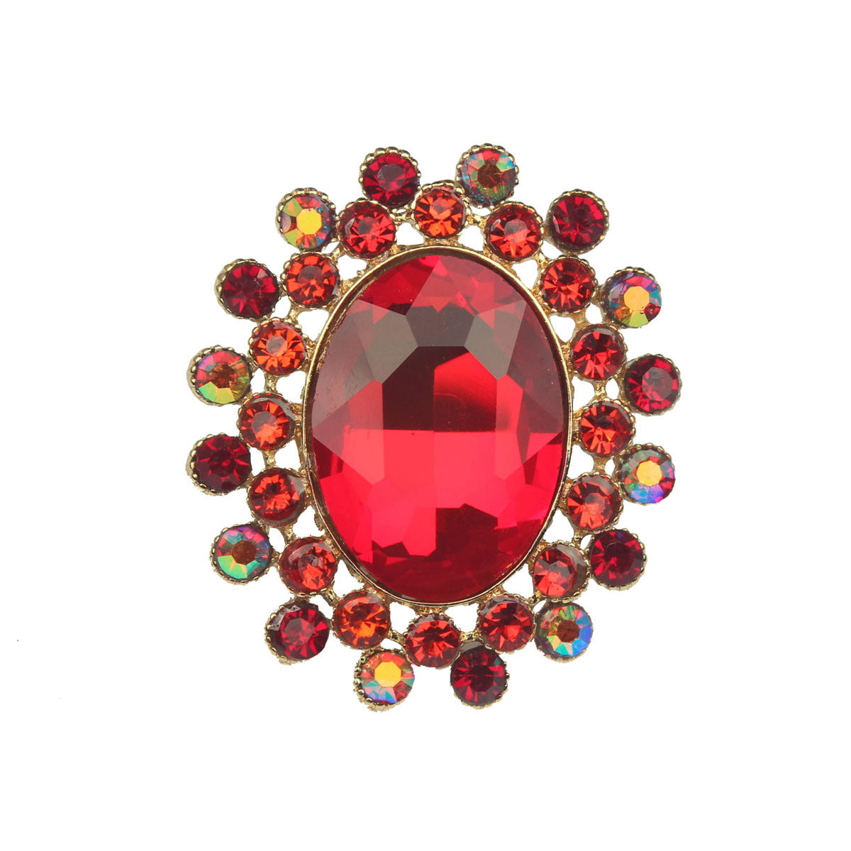 Rhinestone Open Luxury Banquet Adjustable Big Ring
