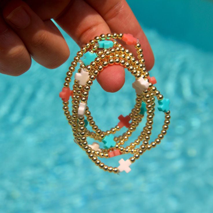 Fashion Cross Metal Copper Bead Beaded Bracelets