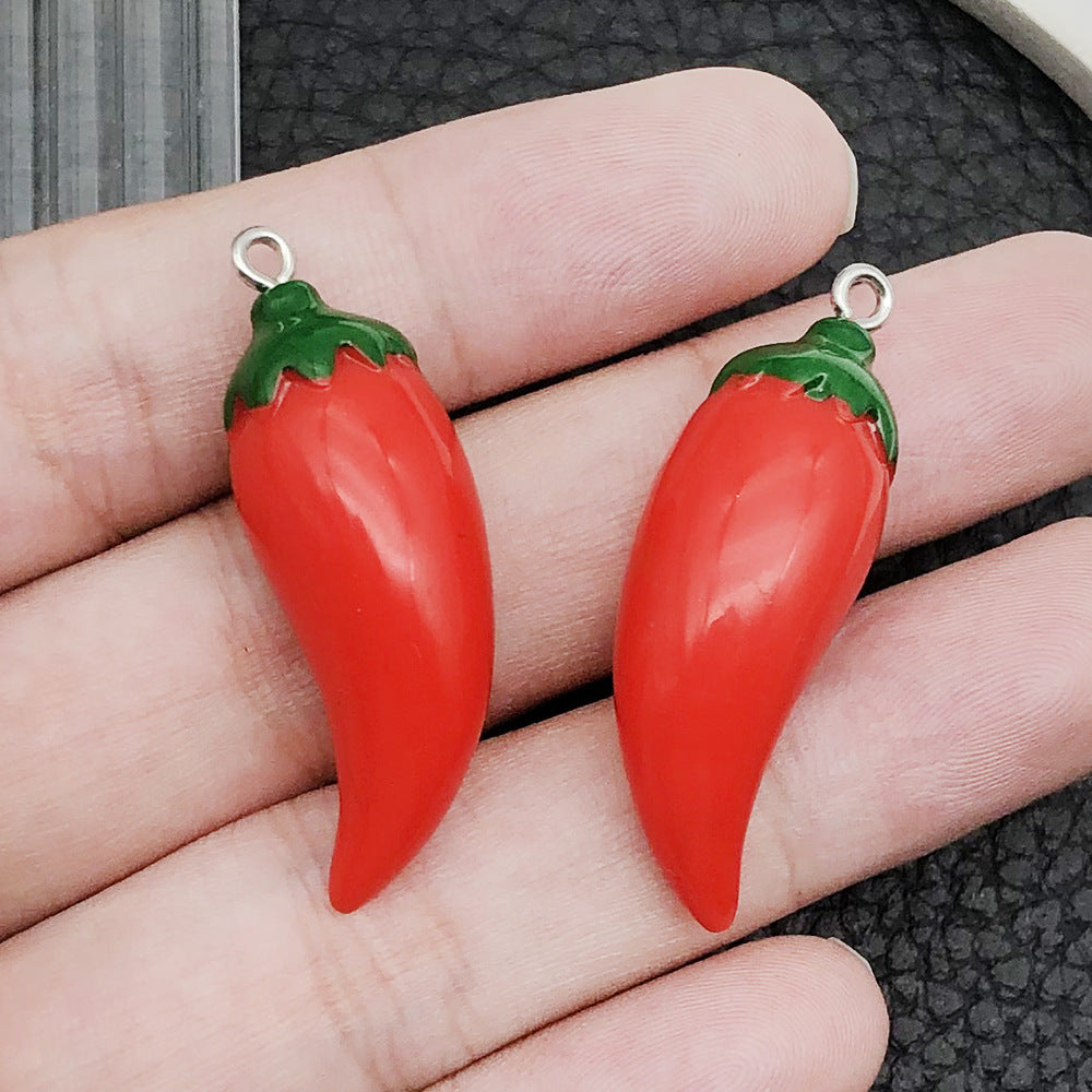 Fruit Apple Banana Orange Strawberry Resin Pendants