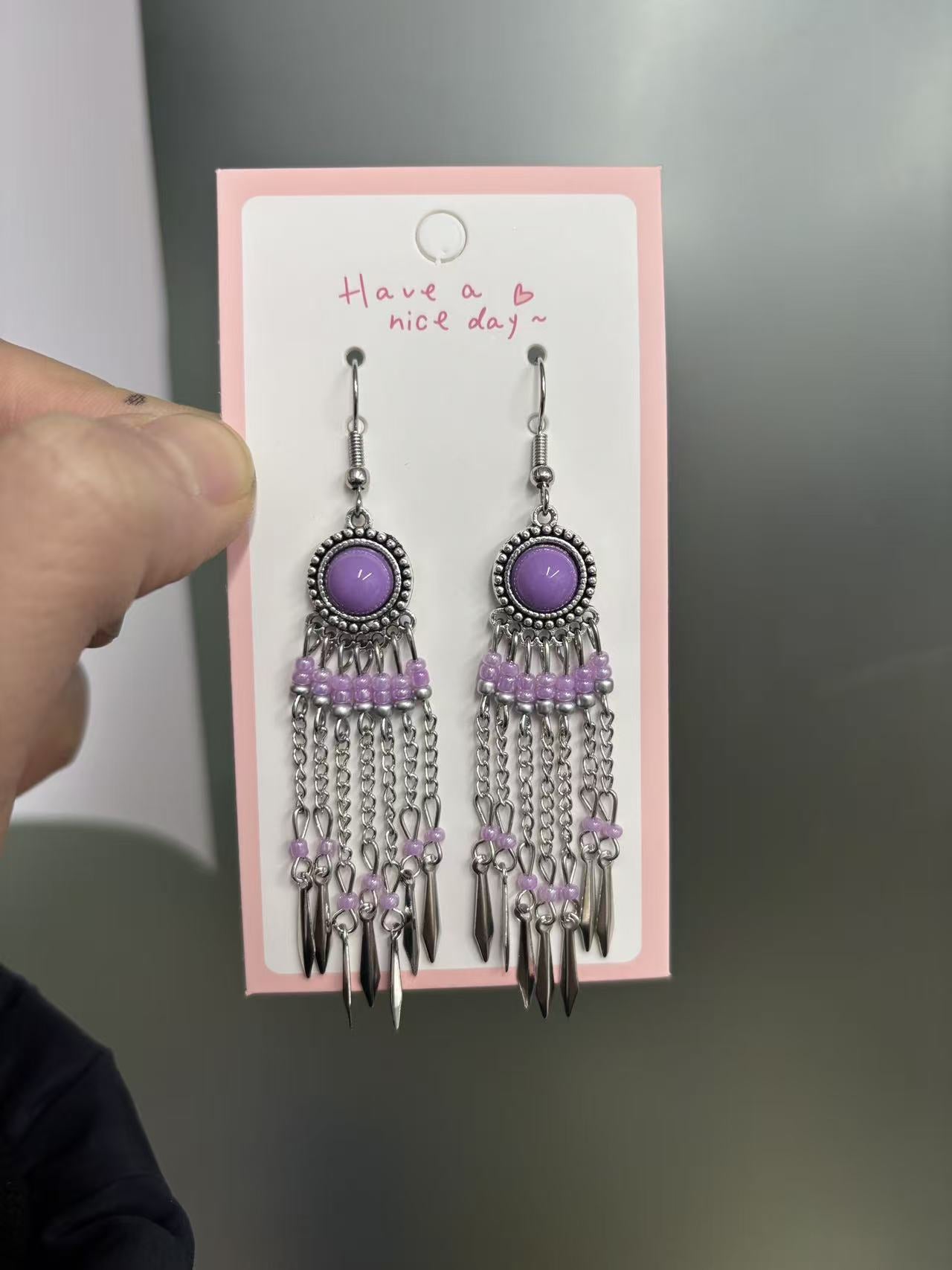 Women's Retro Turquoise Fashion Antique Bead Eardrops Earrings