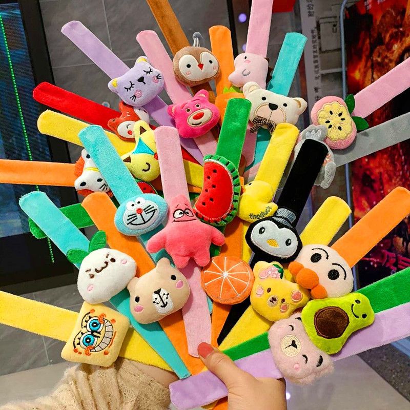 Children's Plush Cartoon Pop Cute Couple Female Slap Bracelet
