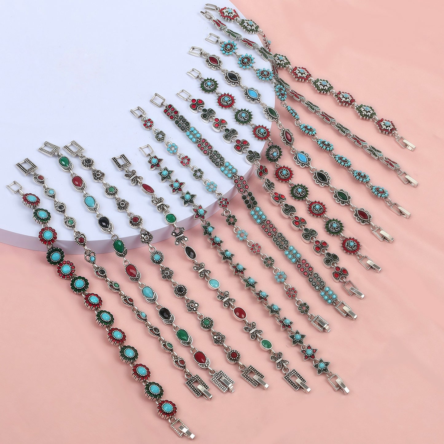 Women's Personality Retro Ethnic Style Inlaid Turquoise Bracelet