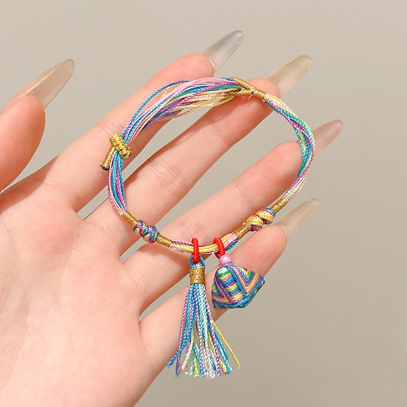 Small Gift Tassel Adjustable Red Rope Dragon Boat Festival Bracelet