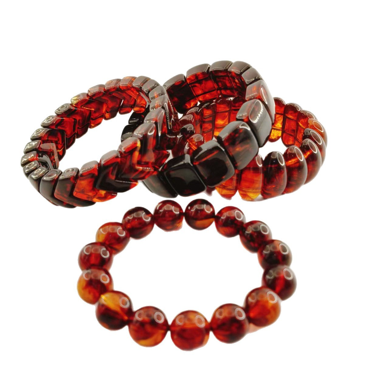 Resin Beeswax Single Circle Blood Herbal Bead Bracelet