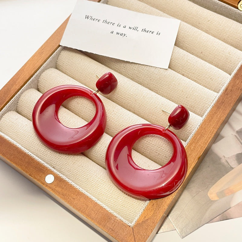 Women's Retro Blooming Acrylic Curved For Simple Stud Earrings